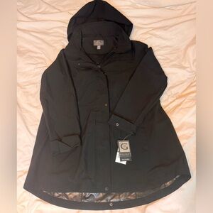NWT Gallery Women's Black Raincoat